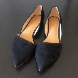 J Crew Zoe Suede d'Orsay Flats Black Size 7
